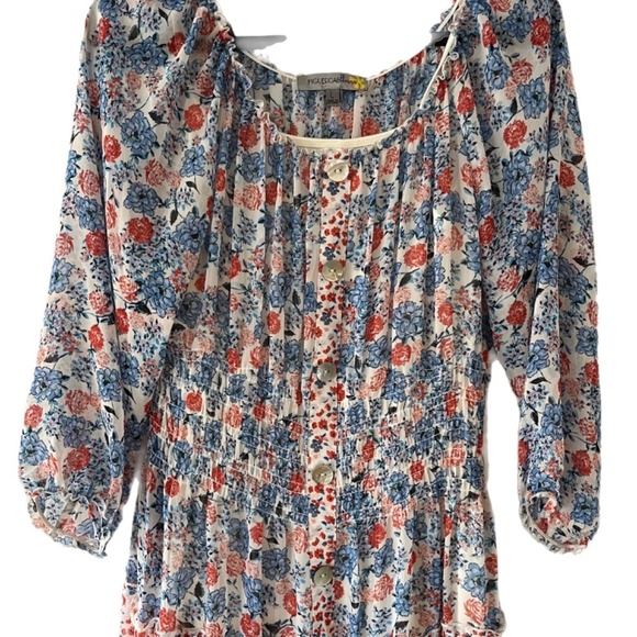 Floral mixed print Feminine Romantic Country Prairie Cottage Core Rodeo Maxi - Picture 3 of 3